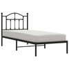 vidaXL Metal Bed Frame without Mattress with Headboard Black 90x190cm