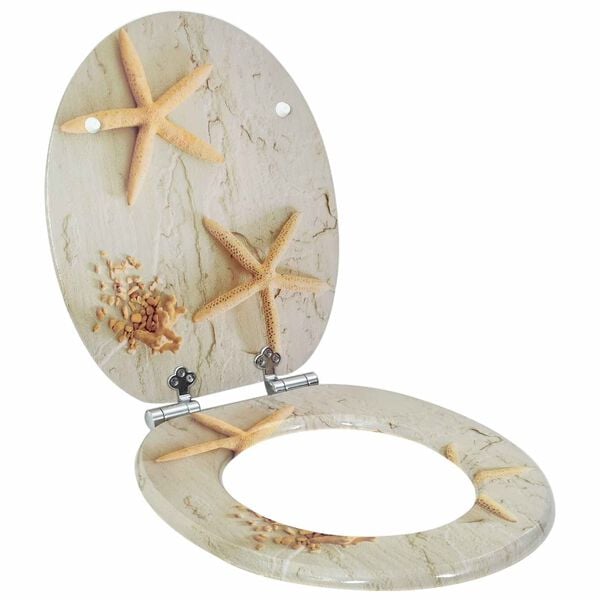 vidaXL Toilet Seat 2 pcs Yellow and White 44 x 38 cm MDF board