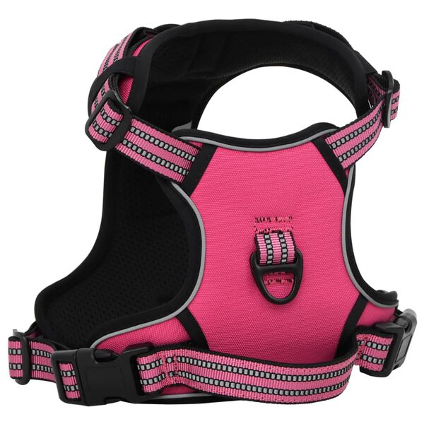 vidaXL Dog Harness with Reflective Stripes Adjustable Pink M