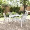 vidaXL 5 Piece Garden Dining Set White Cast Aluminium