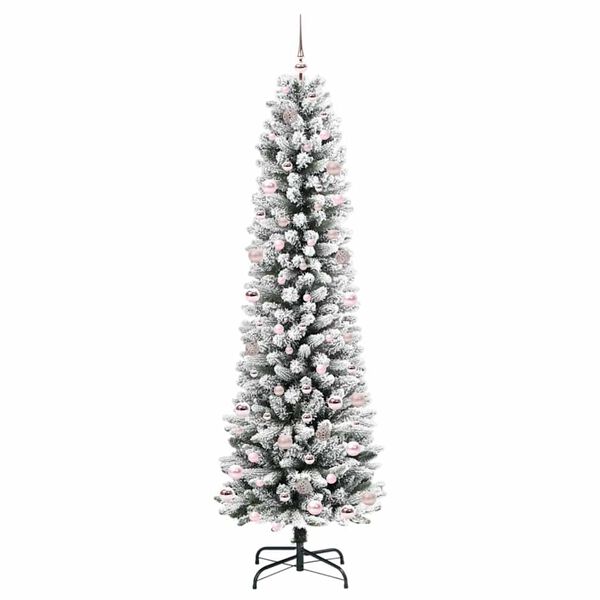 vidaXL Artificial Christmas Tree with 300 LEDs Green and white 240 cm