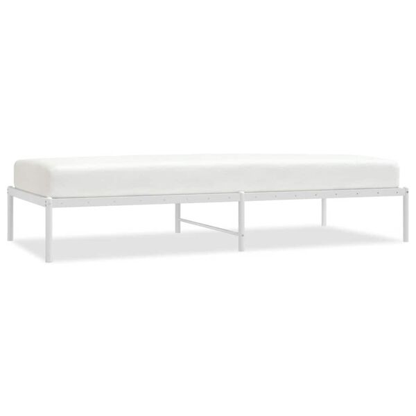 vidaXL Metal Bed Frame without Mattress White 90x200cm