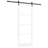 vidaXL Sliding Door ORKDAL White 93 x 232 cm Solid Pine Wood and Glass