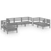 vidaXL 7 Piece Garden Lounge Set Grey Solid Pinewood