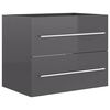 vidaXL 2 Piece Bathroom Furniture Set High Gloss Grey Engineered Wood