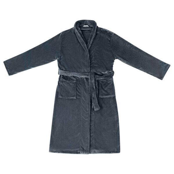 vidaXL Bathrobe without Hood Navy Blue XXL Flannel