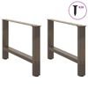 vidaXL Coffee Table Legs Natural Steel 2 pcs 70x(42-43) cm Steel