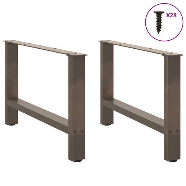 vidaXL Coffee Table Legs Natural Steel 2 pcs 70x(42-43) cm Steel