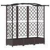 vidaXL Raised Bed with Trellis and Roof Brown 163 x 40 x 123 cm PP