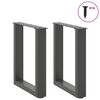 vidaXL Coffee Table Legs U-Shaped 2 pcs Anthracite 28x(42-43) cm Steel