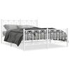 vidaXL Metal Bed Frame without Mattress with Footboard White 150x200cm