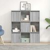 vidaXL Bookcase Grey Sonoma 89x24x101.5 cm Engineered Wood