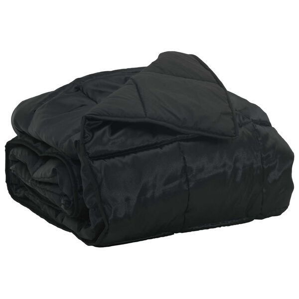 vidaXL Summer Duvet Black 220 x 240 cm Satin and Microfiber