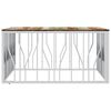 vidaXL Coffee Table Silver Stainless Steel and Solid Wood Reclaimed