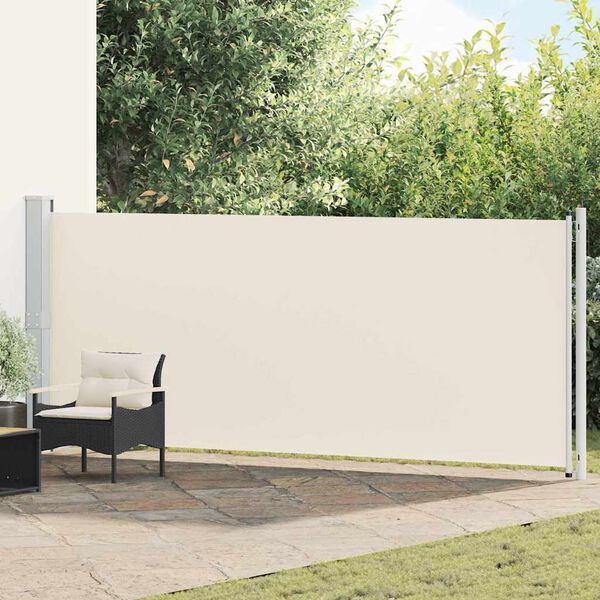 vidaXL Patio Retractable Side Awning 600x160 cm Cream