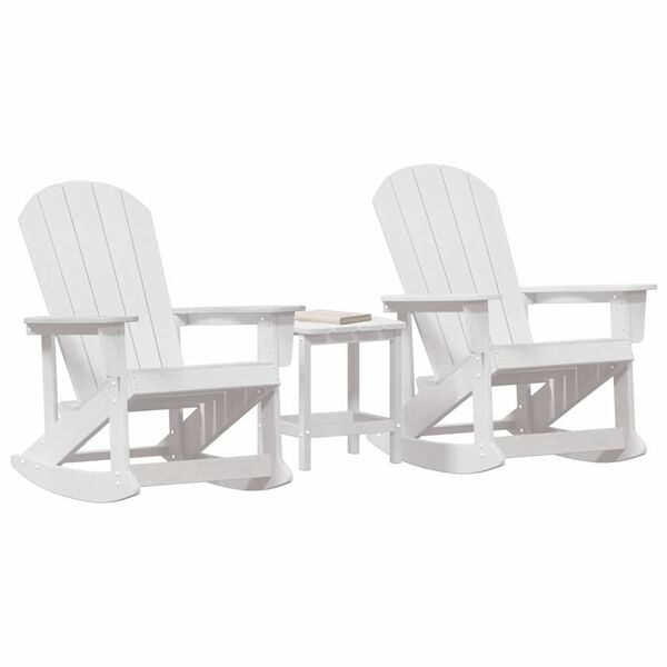vidaXL Garden Lounge Set 3 pcs White HDPE