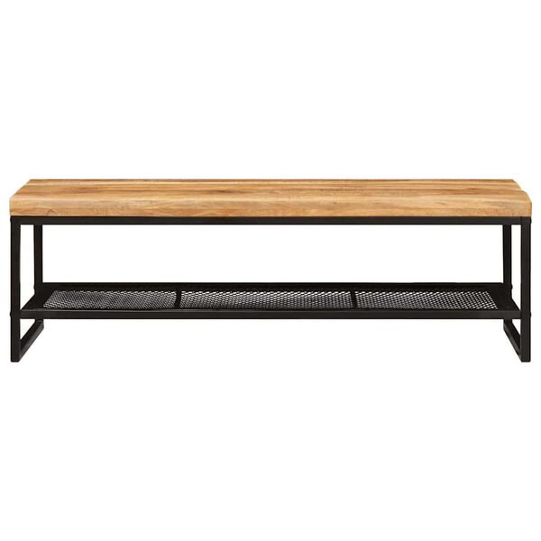 vidaXL Coffee Table Brown and Black 110 x 55 x 35 cm Solid Mango Wood