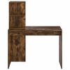 vidaXL Desk with Shelf Smoked Oak 102 x 50 x 124 cm Engineered Wood