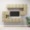 vidaXL 10 Piece TV Cabinet Set Sonoma Oak Engineered Wood