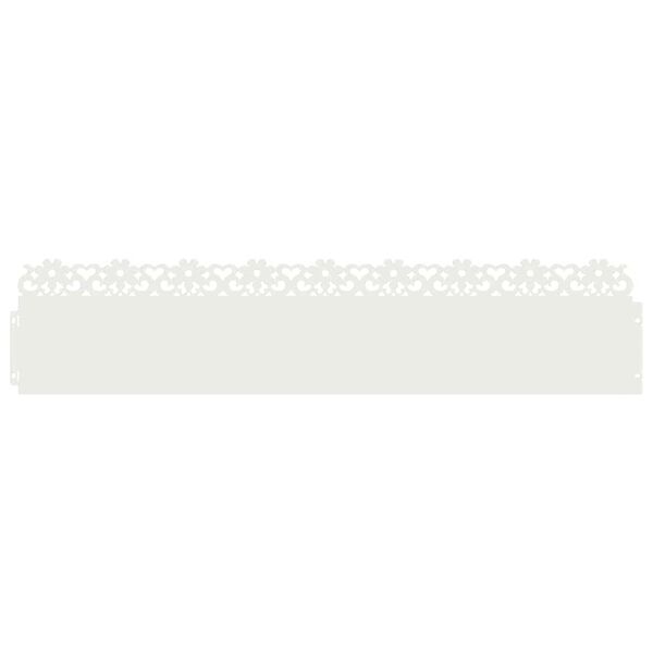 vidaXL Lawn Edgings 20 pcs White 103 x 0.05 x 22 cm Steel