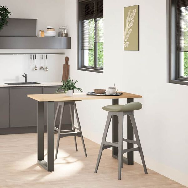 vidaXL Bar Table Legs U-Shaped 2 pcs Anthracite 60x(90-91) cm Steel