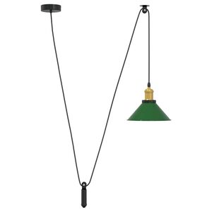 vidaXL Pendant Lamp Height Adjustable E27 Gloss Green &Oslash; 22 cm Metal