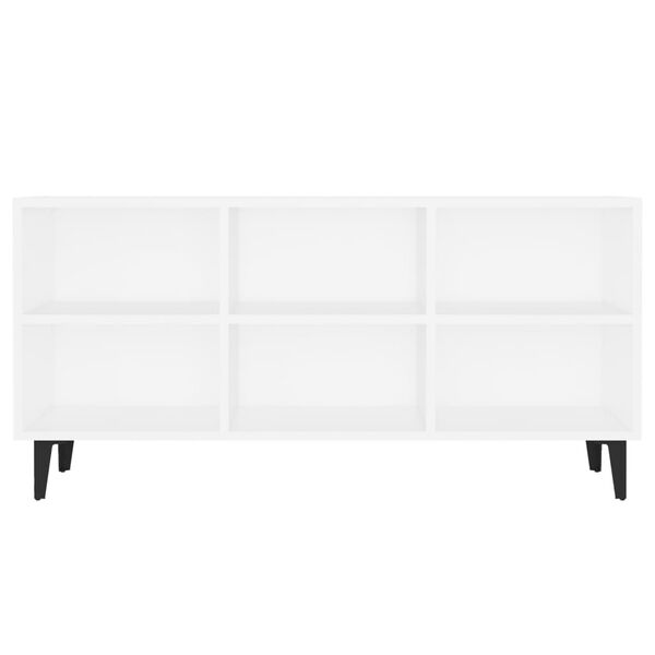 vidaXL TV Cabinet with Metal Legs White 103.5x30x50 cm