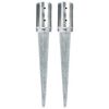 vidaXL Ground Spikes 2 pcs Silver 8x61 cm Galvanised Steel