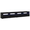 vidaXL TV Cabinet 2 pcs Black Oak 240 x 35 x 40 cm Engineered Wood