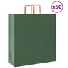 vidaXL Paper Bags 50 pcs with Handles Green 45x17x48 cm