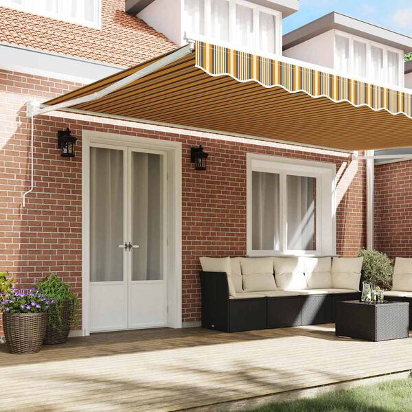 vidaXL Retractable Awning Manual Multicolour 500 x 300 cm Fabric