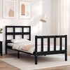 vidaXL Bed Frame without Mattress Black Small Single Solid Wood Pine