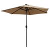 vidaXL Garden Parasol with LED Lights and Aluminium Pole 270 cm Taupe