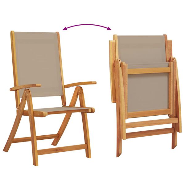 vidaXL Folding Garden Chairs 4 pcs Solid Wood Acacia and Textilene