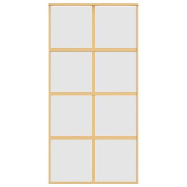 vidaXL Sliding Door Gold 102.5x205 cm Frosted ESG Glass and Aluminium