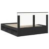 vidaXL Bed Frame with Headboard Black 160 x 200 cm Solid Pine Wood