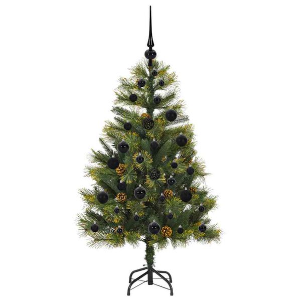 vidaXL Artificial Hinged Christmas Tree with Cones Green 120 cm