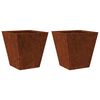 vidaXL Garden Planters 2 pcs 30x30x30 cm Weathering Steel