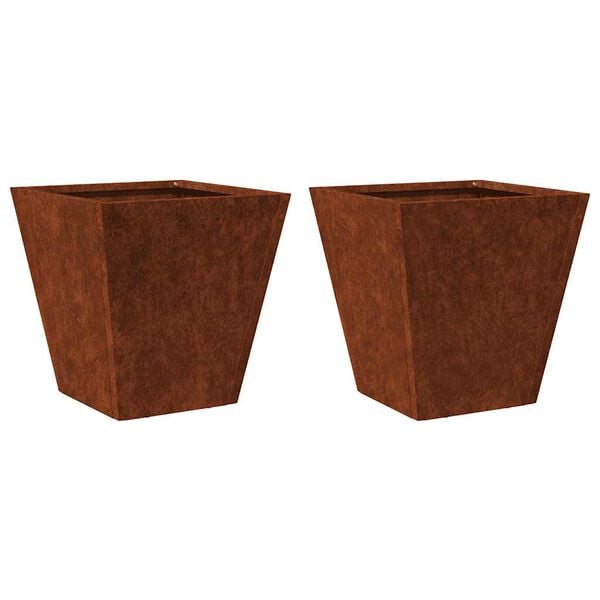 vidaXL Garden Planters 2 pcs 30x30x30 cm Weathering Steel