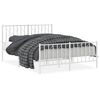 vidaXL Metal Bed Frame without Mattress with Footboard White 140x190cm
