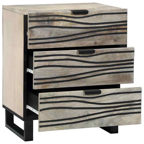 vidaXL Bedside Cabinet with Drawer White and Black 50 x 33 x 62 cm