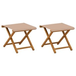 vidaXL Deck Chair 2 pcs Solid Eucalyptus Wood Taupe