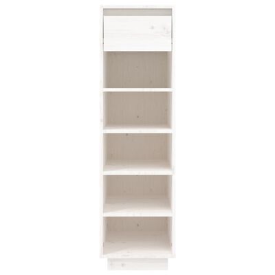 vidaXL Shoe Cabinet White 30x34x105 cm Solid Wood Pine