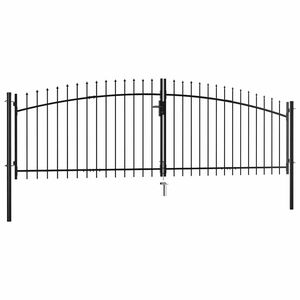 vidaXL Double Door Fence Gate with Spear Top 400x174.5 cm