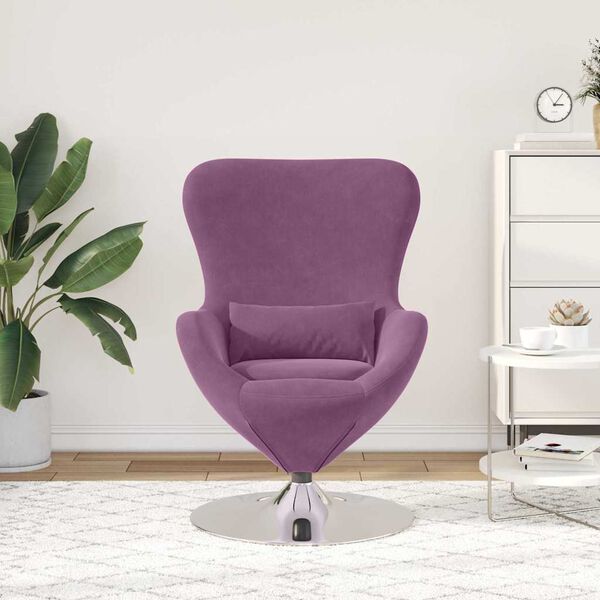 vidaXL Egg Chair Purple 63 x 73 x 90 cm Velvet