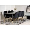 Venture Home Dining Chairs 2 pcs Velvet Deluxe Velvet Black and Brass