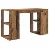 vidaXL Desk with Shelf Old Wood 130 x 50.5 x 75 cm Engineered Wood