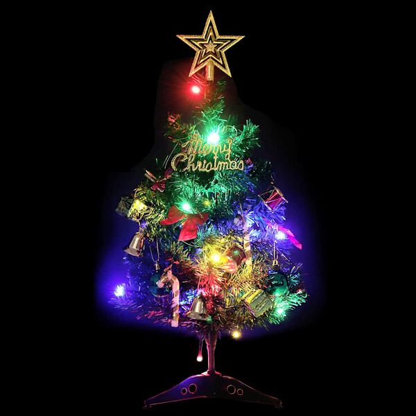 vidaXL Mini Artificial Pre-lit Christmas Tree with 20 LEDs Green 45 cm