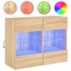 vidaXL TV Wall Cabinet with LED Lights Sonoma Oak 78,5x30x60,5 cm