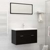 vidaXL Bathroom Furniture Set Black Engineered Wood